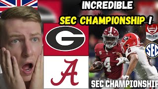 British Guy Reacts To 8 Alabama vs 1 Georgia SEC CHAMPIONSHIP GAME HIGHLIGHTS [upl. by Damiani]