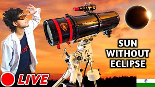 NO Solar Eclipse Live From India 2023  Only Sun Through My New Telescope [upl. by Adirf]