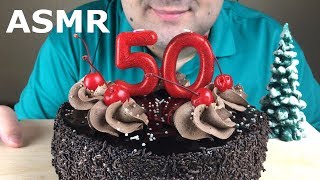 ASMR CHOCOLATE CAKE with CHERRY Thanks for 50K Subs Eating Sounds Mukbang [upl. by Mariken]