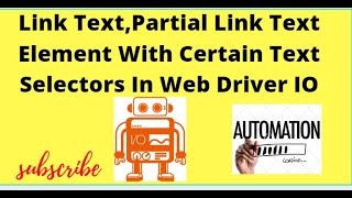 Selectors In WebDriver IO Part2LinkTextInWebDriverIo  PartialLinkTextIn WebdriverIO tutorial [upl. by Danielson228]