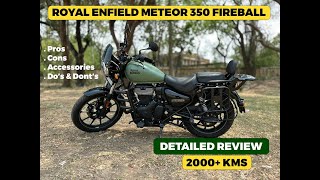 DETAILED REVIEW  ROYAL ENFIELD METEOR 350 FIREBALL DRIVEN 2000 KMS [upl. by Dnaloy]