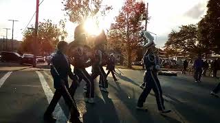 Friday Night High School Football Marching Band with Home Coming Court Parade To Stadium [upl. by Enylodnewg10]