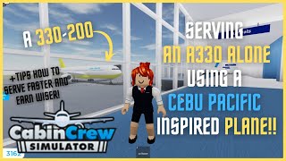 Solo Flight Attendant in an A330  Tips on Serving amp Earning in Cabin Crew Simulator  ROBLOX [upl. by Zulch]