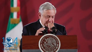 AMLO se presenta a la conferencia mañanera con voz ronca [upl. by Yelekalb]