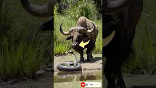 This video is absolutely beyond belief the buffalo actually ate half a python youtubeshorts [upl. by Ydiarf]