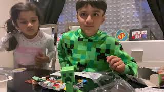 Dani Boy’s Epic Minecraft LEGO Toy Unboxing 🎮🧱  Fun with Dani Boy amp Sisters [upl. by Paulina]