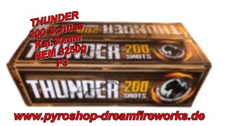 SRPYRO THUNDER 200 Schuss Kal30mm NEM 3250g  CLE4519BL pyroshop DREAMFIREWORKS [upl. by Ayikan]