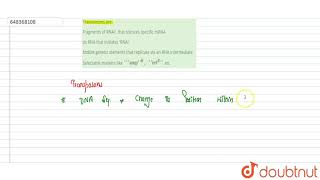 Transposons are  12  BIOTECHNOLOGY AND ITS APPLICATIONS  BIOLOGY  AAKASH SERIES  Doubtnut [upl. by Sorrows]