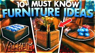 10 FURNITURE Ideas in Valheim 2023 Valheim Tips amp Tricks [upl. by Barhos]