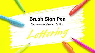 Pentel Brush Sign Pen Fluorescent per lettering [upl. by Sualakcin]