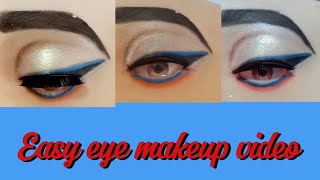 easy eye makeup half cut crease💙💙 [upl. by Cinelli]