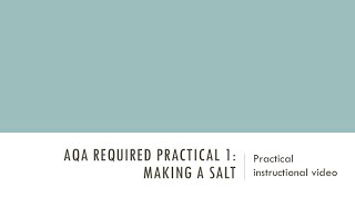 Making a salt GCSE Chemistry Required Practical 1 [upl. by Ardaed]