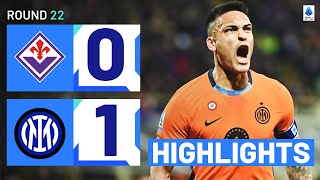 FIORENTINAINTER 01  HIGHLIGHTS  Lautaro header secure Inter win in Florence  Serie A 202324 [upl. by Evannia]