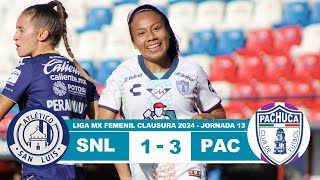 San Luis Femenil vs Pachuca 13 Resumen Goles 2024 [upl. by Lrigybab680]