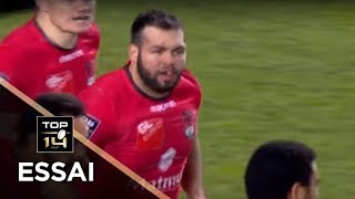 TOP 14  Essai Thibaut REGARD LOU  Montpellier  Lyon  J13  Saison 20172018 [upl. by Gildus]