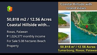 50818 m2  1256 Acres Coastal Hillside with Island Views in Roxas [upl. by Aseefan891]