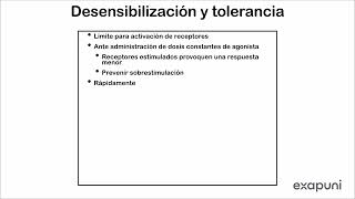 Farmacodinamia  Desensibilización y tolerancia [upl. by Attlee]