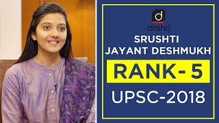 UPSC Topper Mock Interview Srushti Jayant Deshmukh Rank 5 CSE 2018 [upl. by Anits]