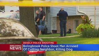 Bolingbrook police shoot man accused of cutting neighbor killing dog [upl. by Huberto]