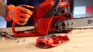 How to Reset the Chain Brake on a Chainsaw  Husqvarna [upl. by Ellary]