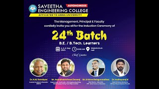 LIVE SAVEETHA ENGINEERING COLLEGE  24TH BATCH BE BTECH LEARNERS [upl. by Candless]