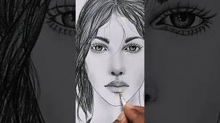 Step by step girl drawing  how to draw girl face portrait shorts girldrawing shortvideo girl [upl. by Durkin]