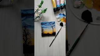 Acrylic painting  sun set painting shorts art acrylicpainting gouache [upl. by Uund]