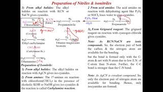 Nitriles amp Isonitriles Part 2 Preparation amp Reactions of Nitriles amp Isonitriles [upl. by Dione]