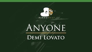 Demi Lovato  Anyone  LOWER Key Piano Karaoke Instrumental [upl. by Wendy424]