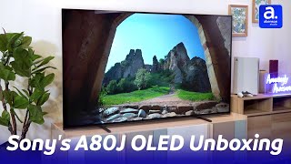 Sonys BRAVIA XR A80J OLED TV Unboxing  Abenson [upl. by Reitrac170]