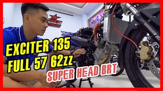 Exciter 135 57zz vs 62zz BRT có gì  Superhead BRT [upl. by Ahsiekahs]