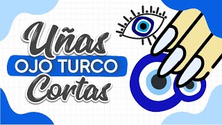 ¡CON EFECTO PERLADO UÑAS DE OJO TURCO · MANICURA UÑAS CORTAS [upl. by Keeler]