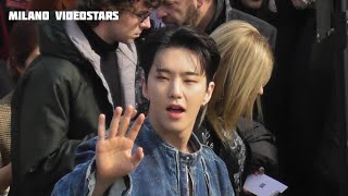 Hoshi SEVENTEEN with italian fans  Milan Fashion Week 21 february 2024 show Diesel [upl. by Ahsimot718]