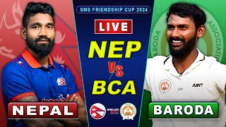 NEPAL VS BARODA CRICKET MATCH  SMS FRIENDSHIP CUP 2024  Live Score amp Commentary [upl. by Conners]