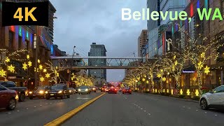 Downtown Bellevue WA Driving Tour in Holiday Season 2022 [upl. by Anneg]