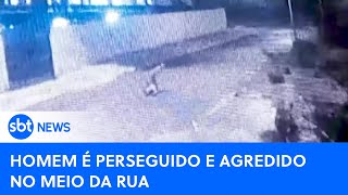 Vítima é perseguida e agredida em suposta tentativa de assalto  SBTNewsnaTV 090524 [upl. by Rudolf]