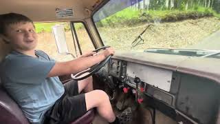 Learning a 2 speed rear end International S1724 dump truck on the homestead [upl. by Celestyn]