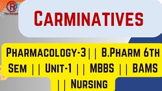 Carminatives  Pharmacology  BPharm 6th Sem  Unit1 thereceptor [upl. by Massab]