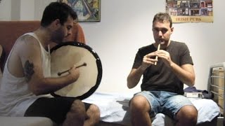 The London Lasses Reel on tin whistle and bodhrán [upl. by Dier]