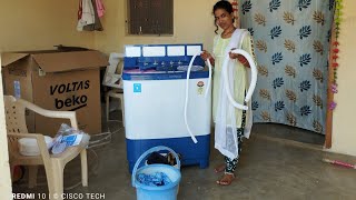 धमाका Voltas Beko Unboxing Review 85 Kg SemiAutomatic Washing Machine How To Use Full Automatic P1 [upl. by Fortunia]