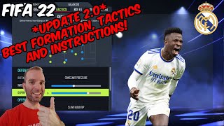 UPDATE 20 FIFA 22  BEST REAL MADRID Formation Tactics and Instructions [upl. by Leciram]