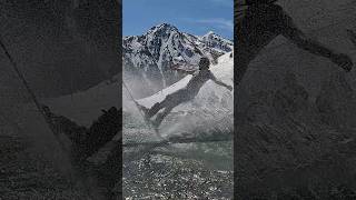 Boys Pond Skim  Water Slide Challenge Grimentz 14 skiing ski switzerland suisse schweiz [upl. by Htederem135]