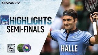 Highlights Roger Federer Alexander Zverev Advance To Halle Final 2017 [upl. by Occor]