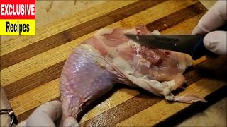 How to debone a chicken thigh in 1 minute [upl. by Peedsaj]