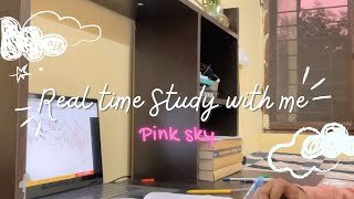 REAL TIME STUDY WITH ME 25 hours  PINK time sunset  study neet neetstudyvlog [upl. by Ekalb]