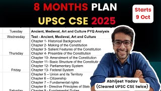 UPSC 2025 Strategy  8 Month Plan for UPSC CSE 2025 with Daily Targets [upl. by Tenner509]