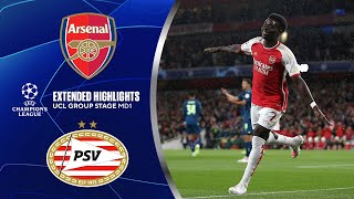 Arsenal vs PSV Extended Highlights  UCL Group Stage MD 1  CBS Sports Golazo [upl. by Afrika671]