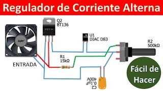 Diagrama de circuito regulador de CA de 220v  220v AC regulator circuit [upl. by Ashelman]