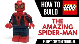 LEGO AMAZING SPIDERMAN Andrew Garfield Custom Minifigure Tutorial [upl. by Annaerdna338]