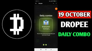 Dropee daily combo today  dropee daily combo 19 october  Daily Combo Dropee  Dropee 19 October [upl. by Yhotmit204]